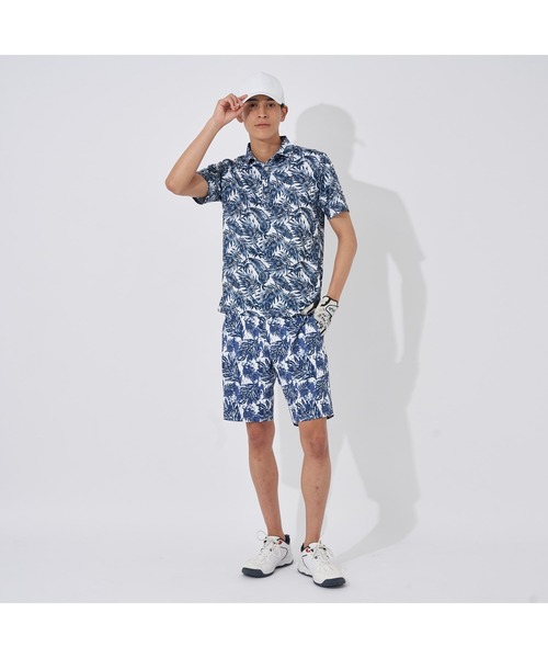 FILA GOLF（フィラゴルフ ）の「FILA GOLF フィラゴルフ ゴルフウェア ボタニカル プリント 総柄 吸汗速乾 UVカット 4WAYストレッチ ショートパンツ ハーフパンツ（その他パンツ・メンズ・サックスブルー/ネイビー/オレンジ/ピンク・82/86/90/94/78）」の9枚目の写真