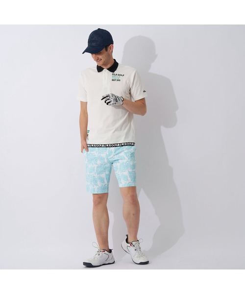 FILA GOLF（フィラゴルフ ）の「FILA GOLF フィラゴルフ ゴルフウェア ボタニカル プリント 総柄 吸汗速乾 UVカット 4WAYストレッチ ショートパンツ ハーフパンツ（その他パンツ・メンズ・サックスブルー/ネイビー/オレンジ/ピンク・82/86/90/94/78）」の19枚目の写真