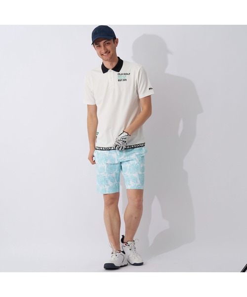 FILA GOLF（フィラゴルフ ）の「FILA GOLF フィラゴルフ ゴルフウェア ボタニカル プリント 総柄 吸汗速乾 UVカット 4WAYストレッチ ショートパンツ ハーフパンツ（その他パンツ・メンズ・サックスブルー/ネイビー/オレンジ/ピンク・82/86/90/94/78）」の20枚目の写真