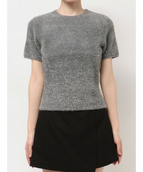 RESEXXY（リゼクシー）の「ミニシャギーラメニットトップス（ニット/セーター・レディース・ラベンダー/ベージュ/チャコールグレー・FREE）」の5枚目の写真