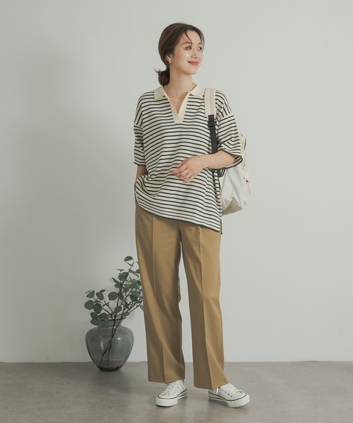 URBAN RESEARCH DOORS（アーバンリサーチドアーズ）の「ウォッシャブルボーダースキッパーニット（ニット/セーター・レディース・ブラウン系その他/ホワイト系その他・MEDIUM）」の12枚目の写真