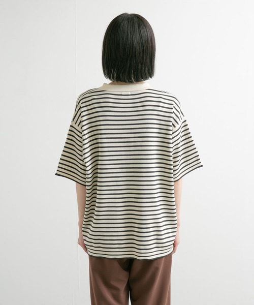 URBAN RESEARCH DOORS（アーバンリサーチドアーズ）の「ウォッシャブルボーダースキッパーニット（ニット/セーター・レディース・ブラウン系その他/ホワイト系その他・MEDIUM）」の8枚目の写真