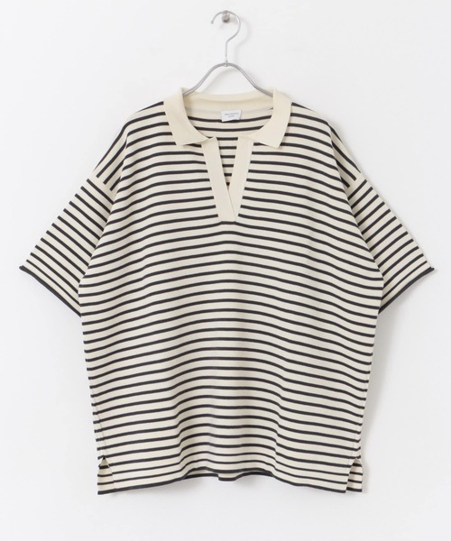 URBAN RESEARCH DOORS（アーバンリサーチドアーズ）の「ウォッシャブルボーダースキッパーニット（ニット/セーター・レディース・ブラウン系その他/ホワイト系その他・MEDIUM）」の5枚目の写真