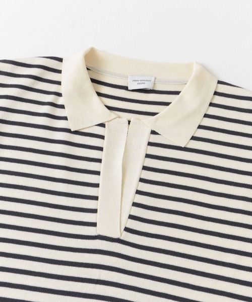 URBAN RESEARCH DOORS（アーバンリサーチドアーズ）の「ウォッシャブルボーダースキッパーニット（ニット/セーター・レディース・ブラウン系その他/ホワイト系その他・MEDIUM）」の4枚目の写真