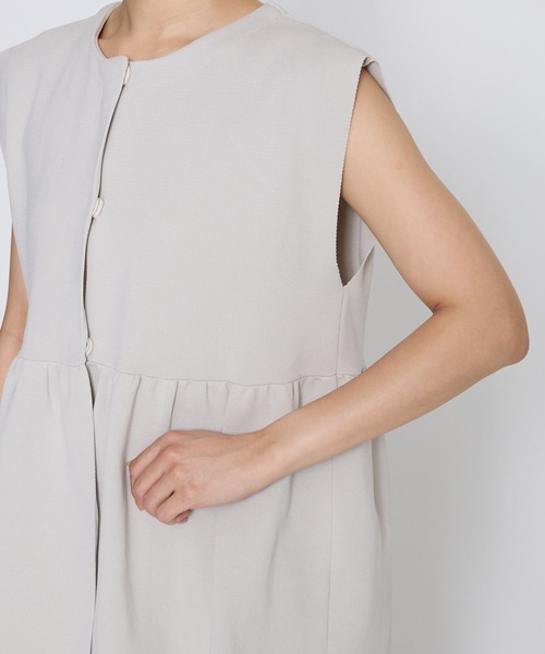 saloon（サルーン）の「SALOON(サルーン)/ペプラムニットベスト【手洗い可】（ベスト・レディース・ブラック/アイボリー・FREE）」の20枚目の写真