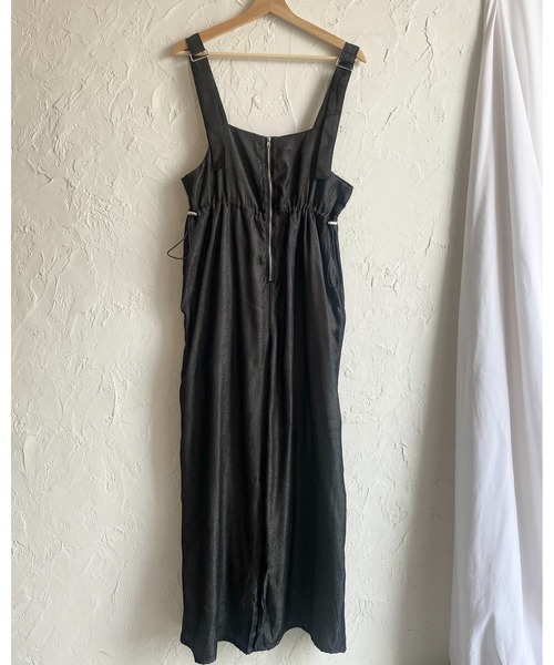 She's Closet(シーズクローゼット)の「フロントジップハイウエストドローストリング付きミリタリーワイドパンツオールインワンサロペット(サロペット/オーバーオール・レディース・インディゴブルー/ブラック・FREE)」の22枚目の写真