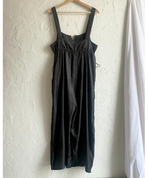 She's Closet(シーズクローゼット)の「フロントジップハイウエストドローストリング付きミリタリーワイドパンツオールインワンサロペット(サロペット/オーバーオール・レディース・インディゴブルー/ブラック・FREE)」の18枚目の写真