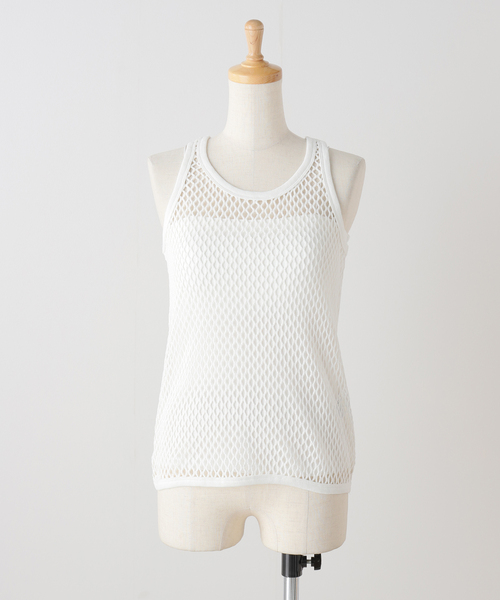 SLOBE IENA(スローブイエナ)の「+81BRANCA/ハチイチブランカ SLOBE別注 メッシュタンクSET(タンクトップ・レディース・ホワイト/ベージュ・FREE)」の4枚目の写真