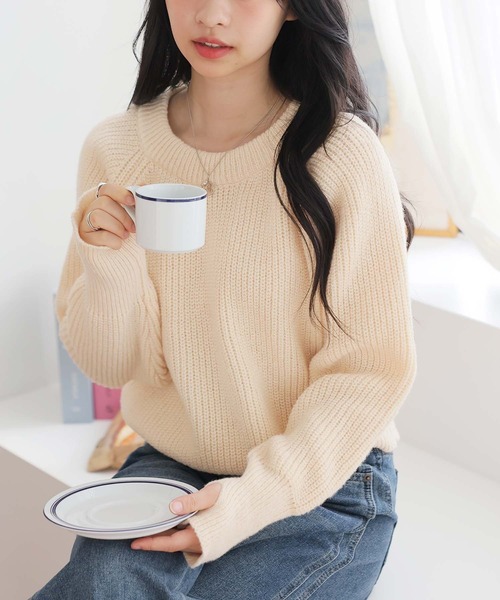 Doula Doula(ドゥーラドゥーラ)の「サムホールリブニットプルオーバー(ニット/セーター・レディース・ベージュ/ネイビー/ボルドー/グレー・FREE)」の14枚目の写真
