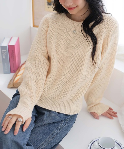 Doula Doula(ドゥーラドゥーラ)の「サムホールリブニットプルオーバー(ニット/セーター・レディース・ベージュ/ネイビー/ボルドー/グレー・FREE)」の16枚目の写真