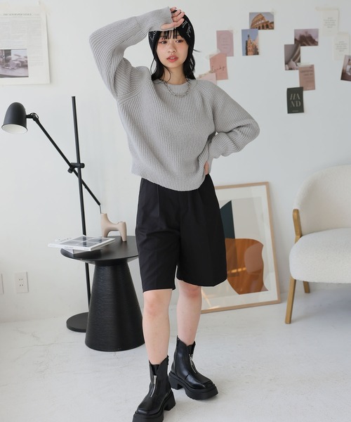 Doula Doula(ドゥーラドゥーラ)の「サムホールリブニットプルオーバー(ニット/セーター・レディース・ベージュ/ネイビー/ボルドー/グレー・FREE)」の17枚目の写真