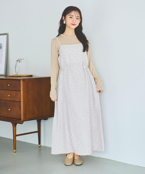 150㎝前後の小柄さんサイズ】オリジナル小花柄キャミワンピース