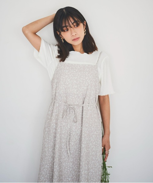 mil（ミル）の「【150㎝前後の小柄さんサイズ】オリジナル小花柄キャミワンピース（ワンピース・レディース・ブラック/ベージュ・XS/XXS/S）」の21枚目の写真