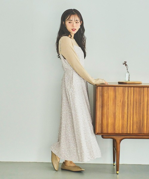 mil（ミル）の「【150㎝前後の小柄さんサイズ】オリジナル小花柄キャミワンピース（ワンピース・レディース・ブラック/ベージュ・XS/XXS/S）」の16枚目の写真