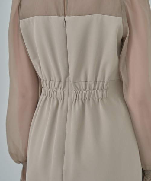 earth music&ecology（アースミュージックアンドエコロジー）の「SET2点チュールキャミ付きドッキングワンピース（ワンピース・レディース・ブラック/ベージュ・M/S）」の6枚目の写真