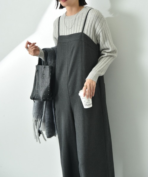 【セール】ＴＲ起毛ストライプオールインワン（サロペット/オーバーオール）｜INTERPLANET（インタープラネット）