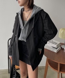 ピンストライプオーバーテーラードジャケット