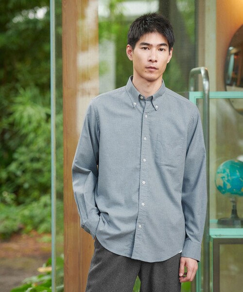 green label relaxing(グリーンレーベルリラクシング)の「ナチュラルフィット ビエラ ボタンダウン シャツ(シャツ/ブラウス・メンズ・グレー/ライラック/ネイビー/ホワイト・S/XL/L/M/XS)」の3枚目の写真