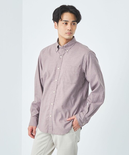 green label relaxing(グリーンレーベルリラクシング)の「ナチュラルフィット ビエラ ボタンダウン シャツ(シャツ/ブラウス・メンズ・グレー/ライラック/ネイビー/ホワイト・S/XL/L/M/XS)」の1枚目の写真