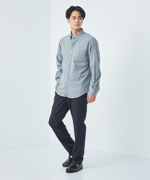 green label relaxing(グリーンレーベルリラクシング)の「ナチュラルフィット ビエラ ボタンダウン シャツ(シャツ/ブラウス・メンズ・グレー/ライラック/ネイビー/ホワイト・S/XL/L/M/XS)」の6枚目の写真