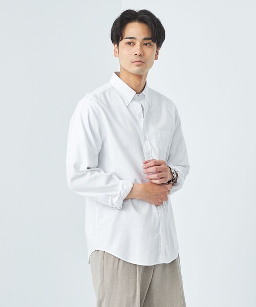 green label relaxing(グリーンレーベルリラクシング)の「ナチュラルフィット ビエラ ボタンダウン シャツ(シャツ/ブラウス・メンズ・グレー/ライラック/ネイビー/ホワイト・S/XL/L/M/XS)」の8枚目の写真