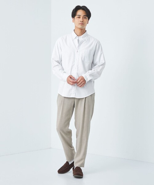green label relaxing(グリーンレーベルリラクシング)の「ナチュラルフィット ビエラ ボタンダウン シャツ(シャツ/ブラウス・メンズ・グレー/ライラック/ネイビー/ホワイト・S/XL/L/M/XS)」の9枚目の写真