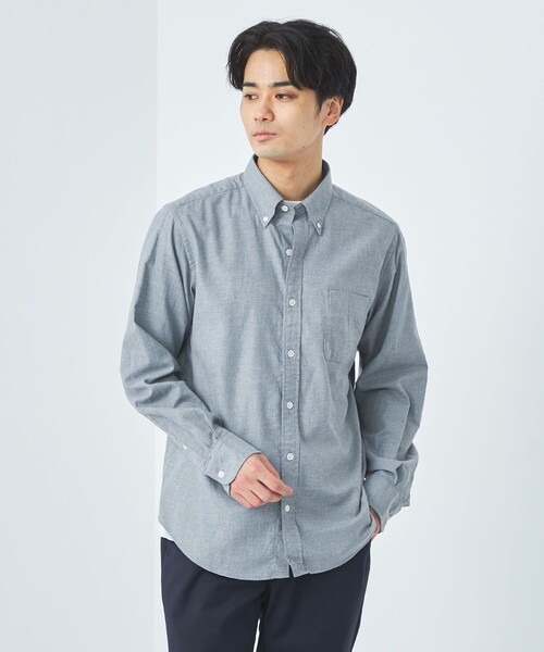 green label relaxing(グリーンレーベルリラクシング)の「ナチュラルフィット ビエラ ボタンダウン シャツ(シャツ/ブラウス・メンズ・グレー/ライラック/ネイビー/ホワイト・S/XL/L/M/XS)」の10枚目の写真