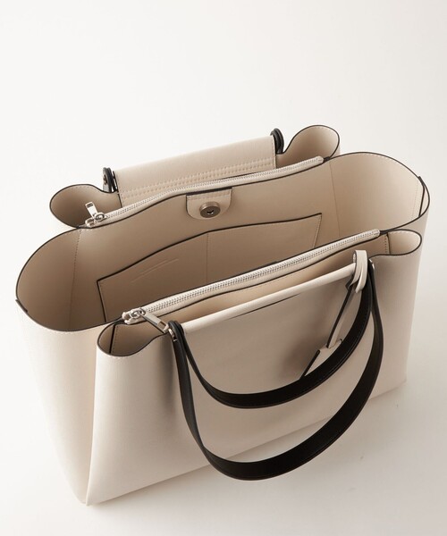 green label relaxing（グリーンレーベルリラクシング）の「ダブルハンドル トートバッグ / A4 / 通勤（トートバッグ・レディース・ベージュ/ライトグレー/ブラック/オフホワイト・FREE）」の17枚目の写真