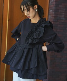 ペプラム」に該当するトップス（ブルー・ネイビー/青色系・フリル