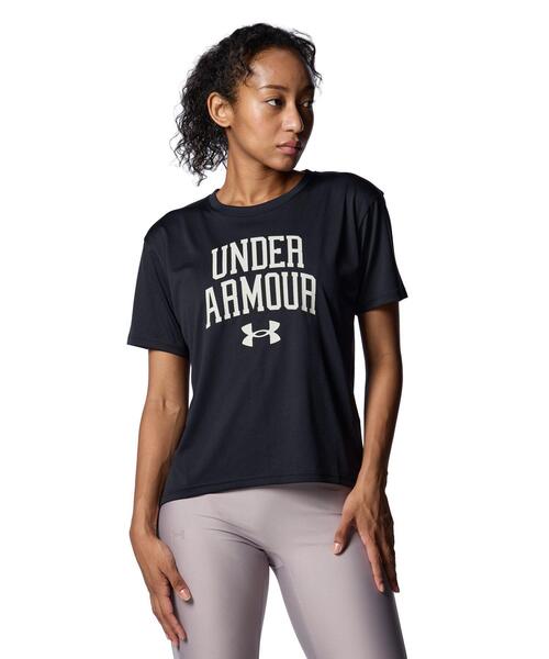 UNDER ARMOUR(アンダーアーマー)の「UAテック グラフィック Tシャツ(トレーニング/レディース)(Tシャツ/カットソー・レディース・ブラック・S/L/M/XL)」の1枚目の写真
