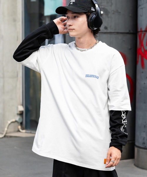 Rocky Monroe(ロッキーモンロー)の「NEW JACK ニュージャック オーバーサイズイラスト発泡プリントレイヤードTシャツ(アンサンブル・メンズ・ホワイト/ブラック/スミクロ/ホワイト系・M/L)」の13枚目の写真