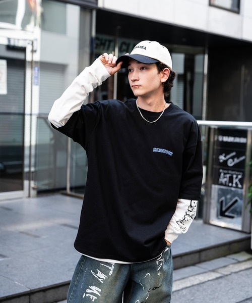 Rocky Monroe(ロッキーモンロー)の「NEW JACK ニュージャック オーバーサイズイラスト発泡プリントレイヤードTシャツ(アンサンブル・メンズ・ホワイト/ブラック/スミクロ/ホワイト系・M/L)」の19枚目の写真