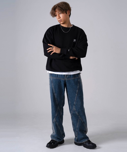 FILA(フィラ)の「【別注】FILA フィラ 上下セット 裏毛 スウェット トレーナー パンツ ワンポイント刺繍(セットアップ・メンズ・ブラック/杢グレー/ネイビー/ブラック系1/グレー系1/ネイビー系1・LL/L/3L/4L)」の15枚目の写真
