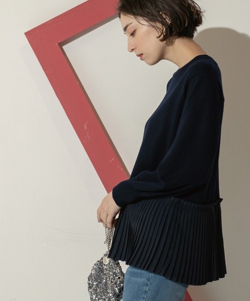 セール】裾プリーツドッキングニット（ニット/セーター）｜OPAQUE.CLIP