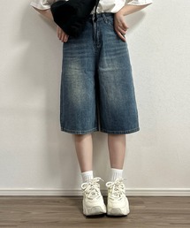 Cham. | ヴィンテージデニムワイドハーフパンツ(デニムパンツ)