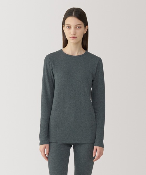 無印良品（ムジルシリョウヒン）の「〔MUJI Labo〕婦人　コットンカシミヤクルーネックＴシャツ（Tシャツ/カットソー・レディース・ブラック/グレー系/オフホワイト・XL/L/M/S）」の3枚目の写真