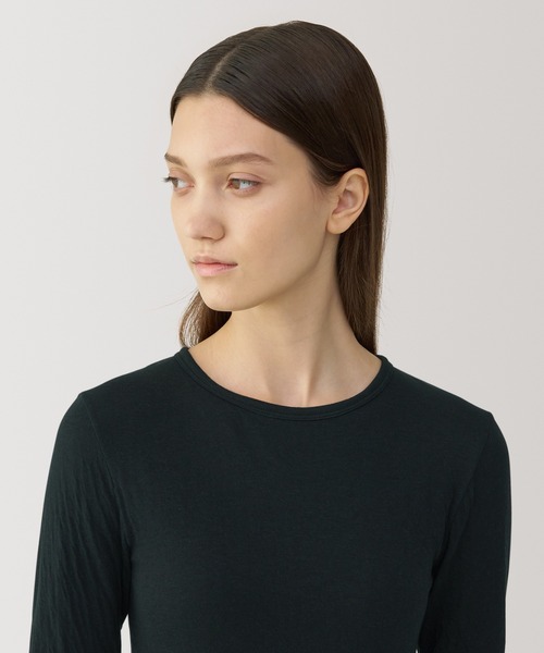 無印良品（ムジルシリョウヒン）の「〔MUJI Labo〕婦人　コットンカシミヤクルーネックＴシャツ（Tシャツ/カットソー・レディース・ブラック/グレー系/オフホワイト・XL/L/M/S）」の13枚目の写真