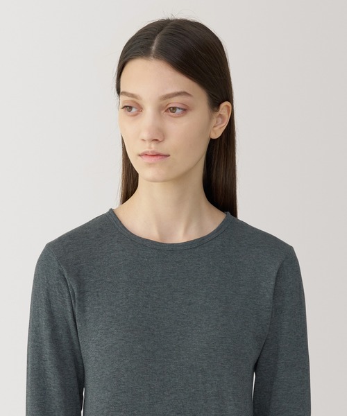 無印良品（ムジルシリョウヒン）の「〔MUJI Labo〕婦人　コットンカシミヤクルーネックＴシャツ（Tシャツ/カットソー・レディース・ブラック/グレー系/オフホワイト・XL/L/M/S）」の19枚目の写真