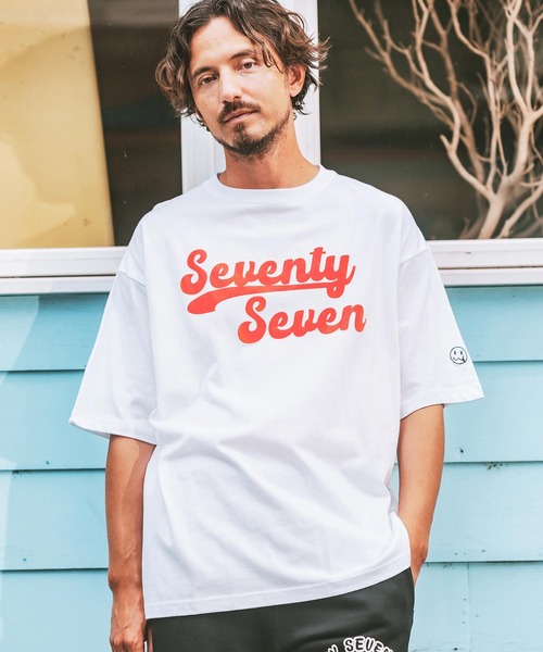 mt9204- middle onz over size S-S t-shirts（cursive 24W) Tシャツ（Tシャツ/カットソー）｜seventy seven（セブンティセブン）