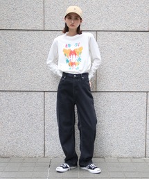 UNIT CHEST（ユニットチェスト）の「【UNIT CHEST】unique unisex long sleeve T-shirt/ユニークユニセックス ロンT OIF designer eggs コラボ 水彩バタフライ by rina（Tシャツ/カットソー）」