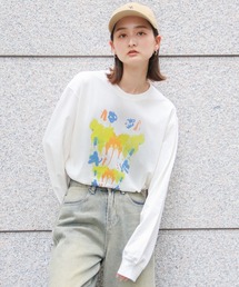 UNIT CHEST（ユニットチェスト）の「【UNIT CHEST】unique unisex long sleeve T-shirt/ユニークユニセックス ロンT OIF designer eggs コラボ 水彩バタフライ by rina（Tシャツ/カットソー）」