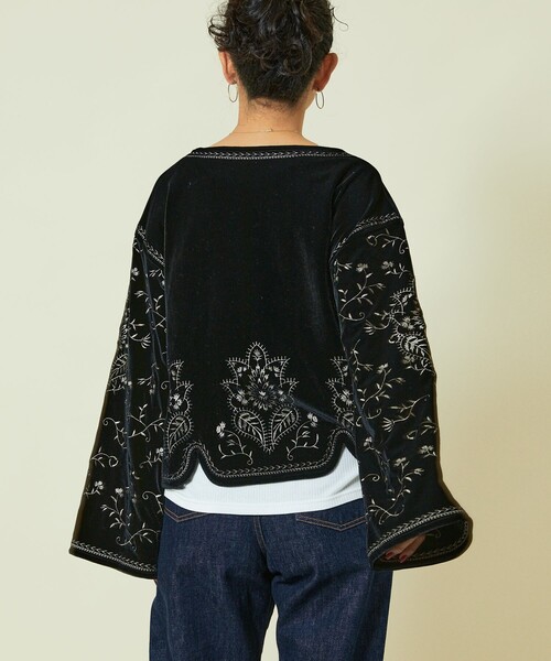 ウィアード　ブルゾン　ブラック　刺繍　ベロア　XL RODEO CROWNS WIDE BOWL | 【UNISEX】（ミッキー） ミリタリー