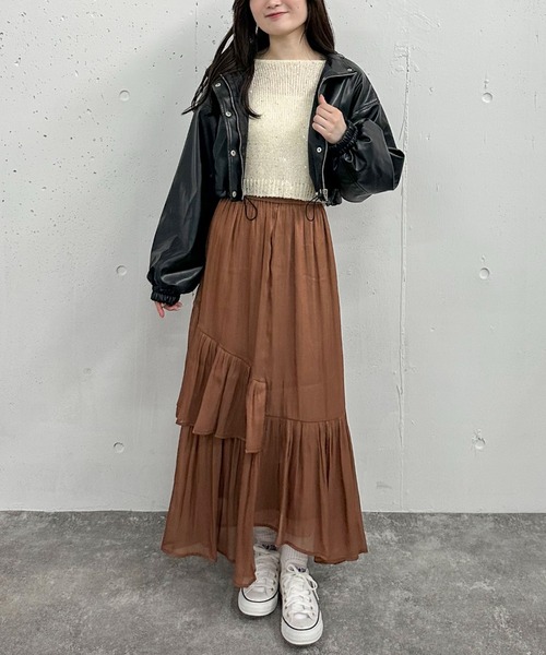 archives（アルシーヴ）の「フェイクレザードロストショートブルゾン／（ブルゾン・レディース・ブラック/ブルー/アイボリー・MEDIUM）」の7枚目の写真