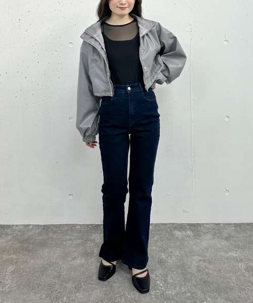 archives（アルシーヴ）の「フェイクレザードロストショートブルゾン／（ブルゾン・レディース・ブラック/ブルー/アイボリー・MEDIUM）」の21枚目の写真