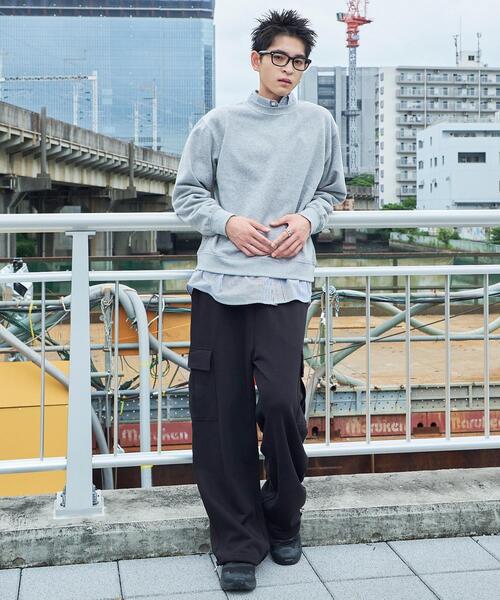 WEGO（ウィゴー）の「WEGO/ワイドカーゴスウェットパンツ（カーゴパンツ・メンズ・ブラック/杢グレー・MEDIUM/LARGE）」の13枚目の写真