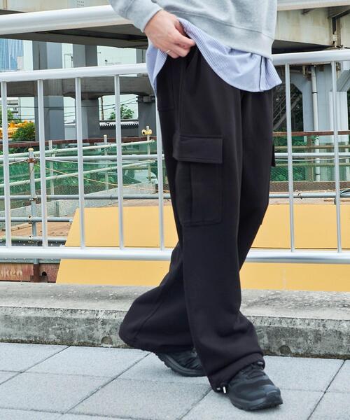 WEGO（ウィゴー）の「WEGO/ワイドカーゴスウェットパンツ（カーゴパンツ・メンズ・ブラック/杢グレー・MEDIUM/LARGE）」の15枚目の写真