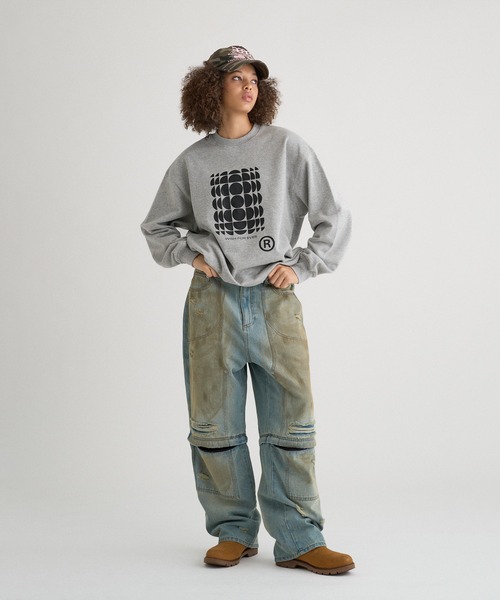 WISH FOR EVER（ウィッシュフォーエバー）の「DRAW CODE ART SWEAT/ドローコードアートスウェット（スウェット・メンズ・ネイビー/レッド/グレー/ブラック・MEDIUM/LARGE/SMALL）」の10枚目の写真