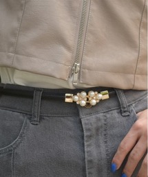 axes femme | ビジューバックル調整細ベルト(ベルト)