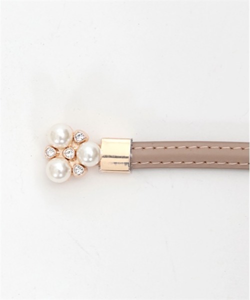 axes femme（アクシーズファム）の「ビジューバックル調整細ベルト（ベルト・レディース・ベージュ/ブラック・FREE）」の5枚目の写真