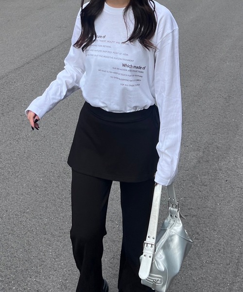 fiere(フィエール)の「英字デザインロンT/長袖Tシャツ(Tシャツ/カットソー・レディース・ホワイト・MEDIUM/LARGE/SMALL)」の2枚目の写真
